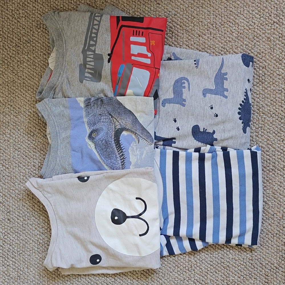 Set Of 5 H&M Kids Cotton Long Sleeve Tees, 4T